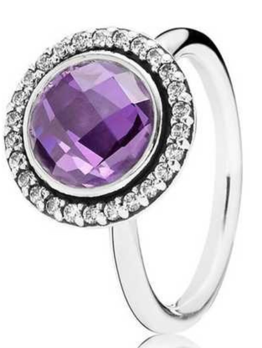 Pandora Sterling Silver Purple Brilliant Legacy Ring